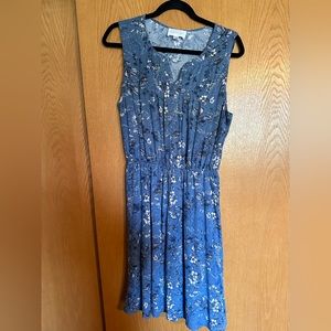 French Grey Sleeveless Summer Dress